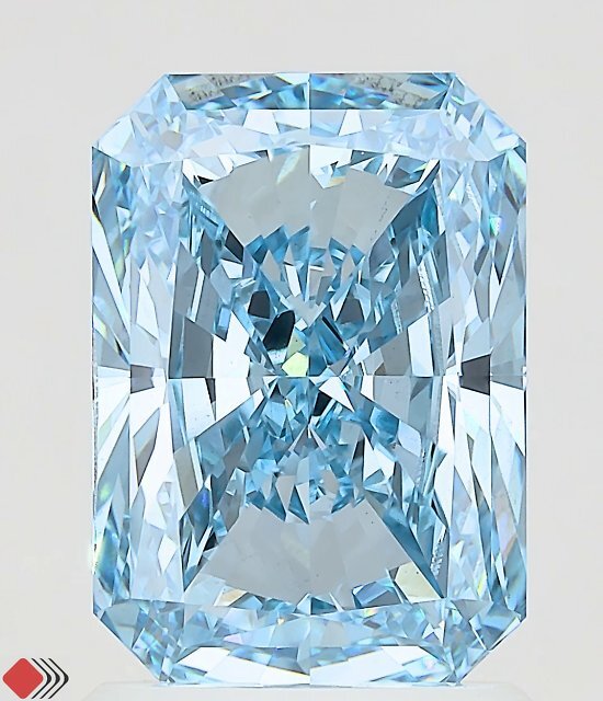 2.01ct Radiant FANCY VIVID BLUE VS2 Lab Created Diamond
