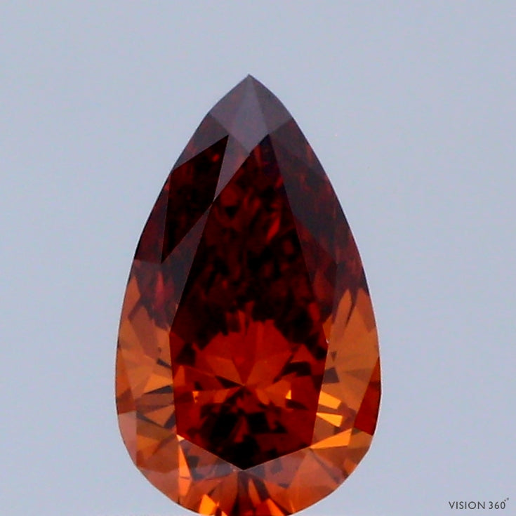 0.55ct Pear FANCY DEEP ORANGE VS1 Lab Created Diamond