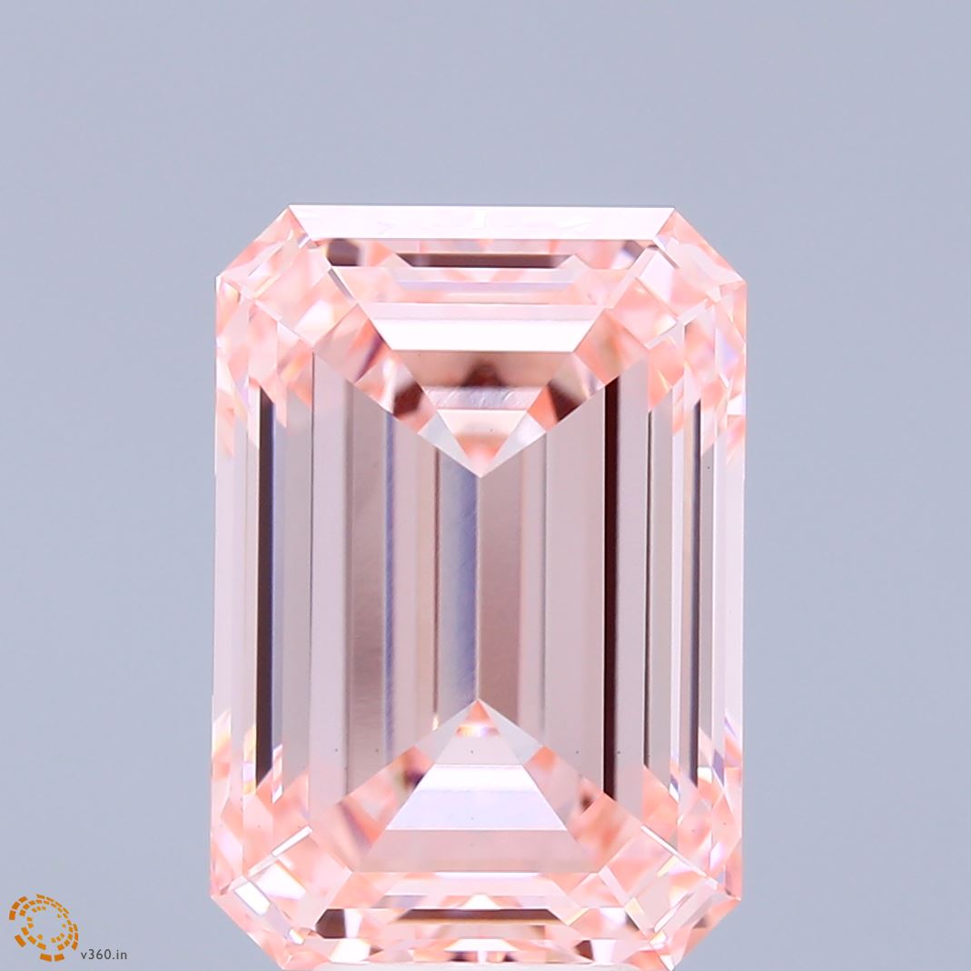 8.12ct Emerald FANCY INTENSE PINK VS1 Lab Created Diamond