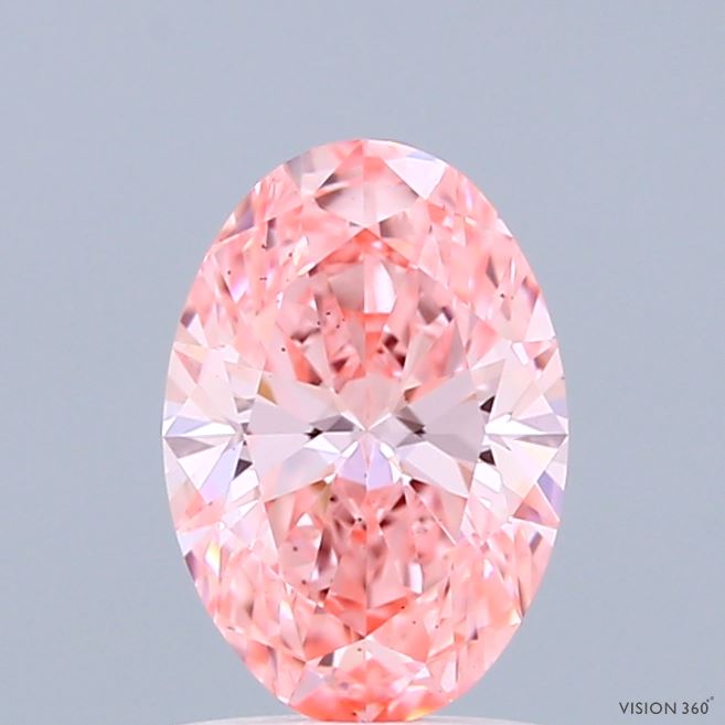 1.11ct Oval FANCY VIVID PINK VS2 Lab Created Diamond