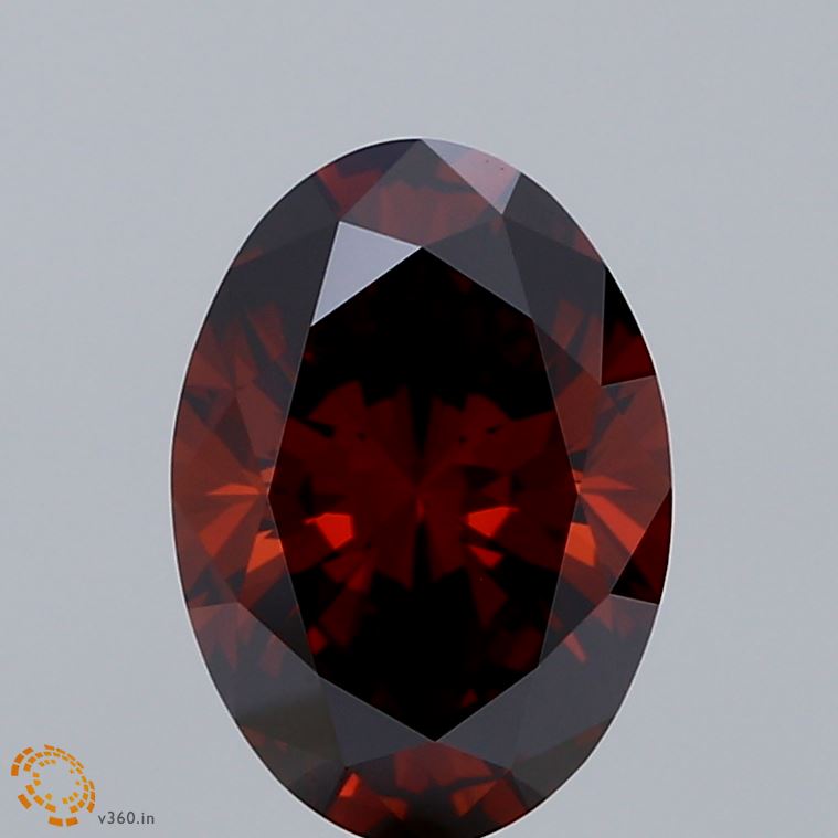2ct Oval FANCY DEEP ORANGE VVS2 Lab Created Diamond