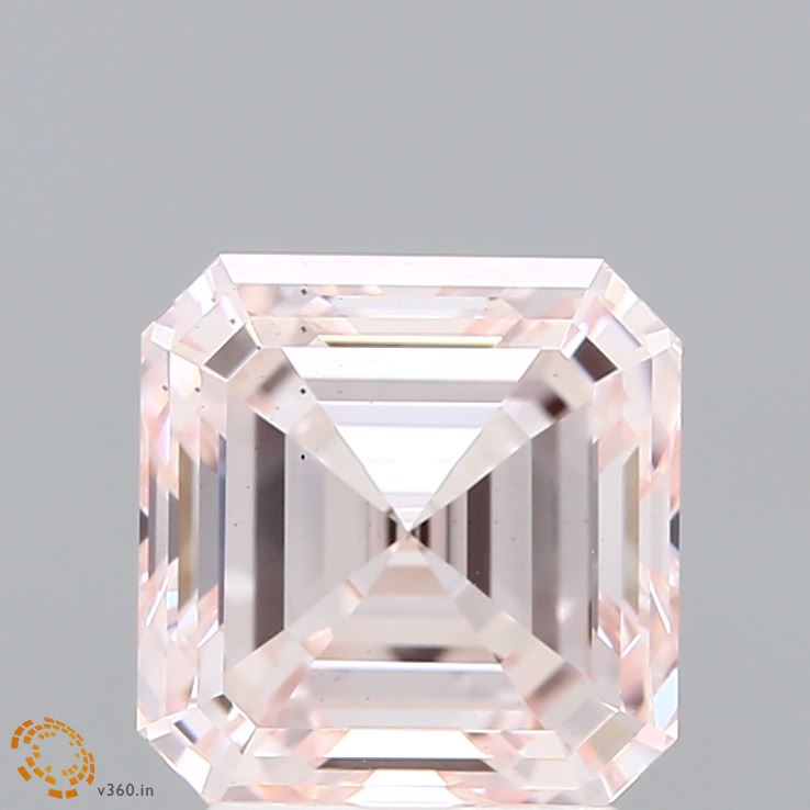 3.02ct Asscher FANCY LIGHT PINK VS1 Lab Created Diamond