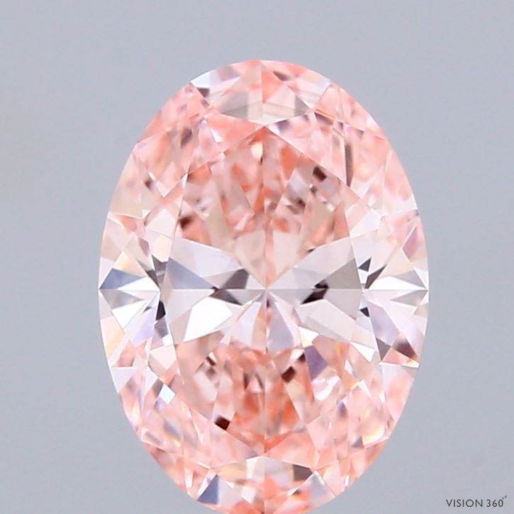 2.01ct Oval FANCY VIVID PINK VS1 Lab Created Diamond