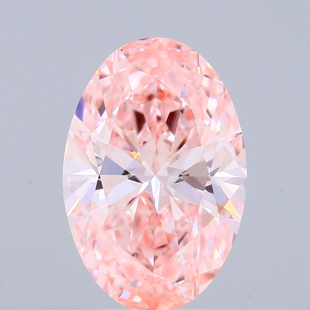 3ct Oval FANCY VIVID PINK VS1 Lab Created Diamond