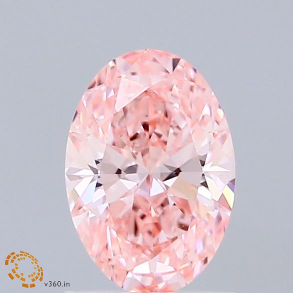 1.02ct Oval FANCY VIVID PINK VVS2 Lab Created Diamond