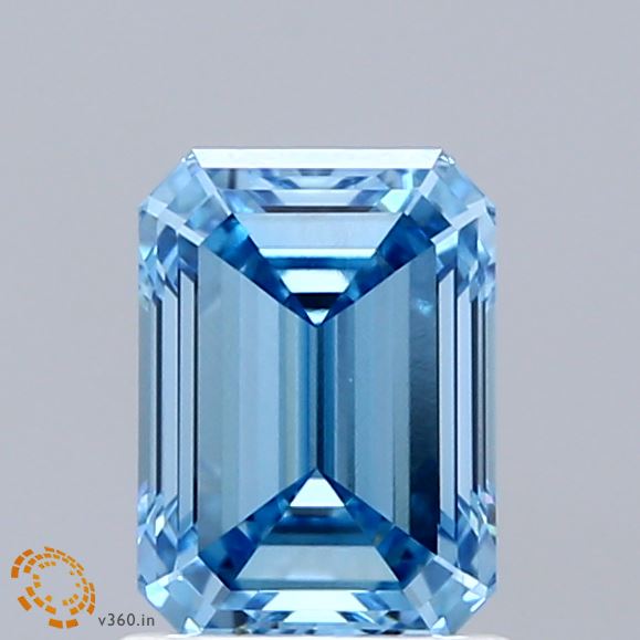 1.41ct Emerald FANCY VIVID BLUE VVS2 Lab Created Diamond