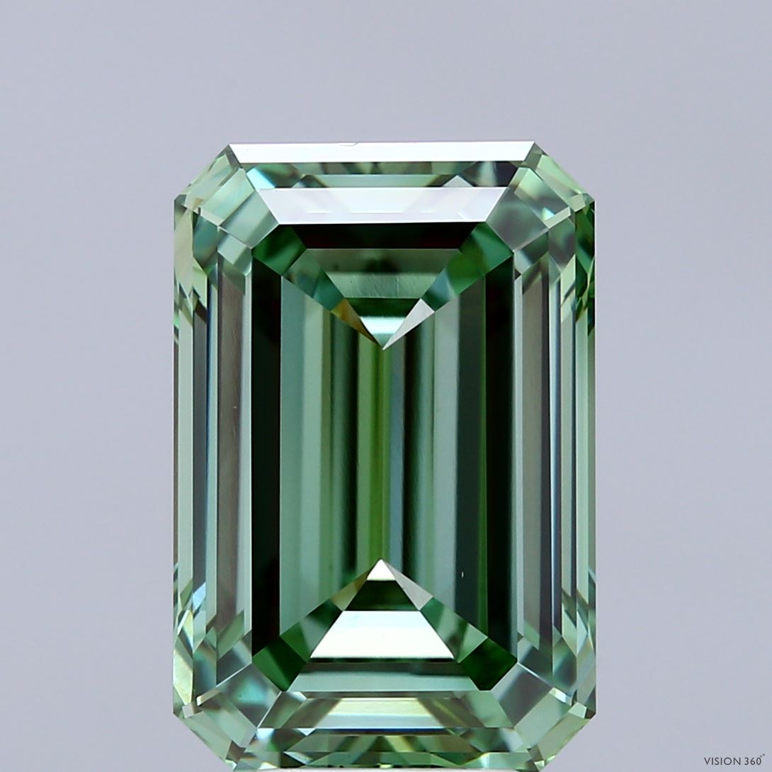 8.03ct Emerald FANCY VIVID GREEN VVS2 Lab Created Diamond