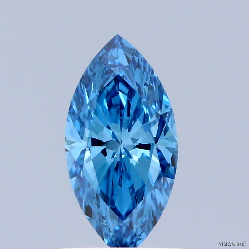 0.57ct Marquise FANCY VIVID BLUE VVS2 Lab Created Diamond