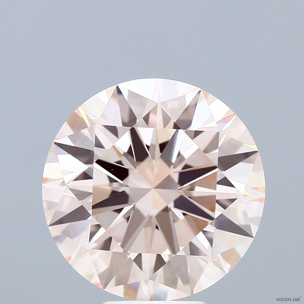 6.51ct Round FANCY PINK VVS2 Lab Created Diamond