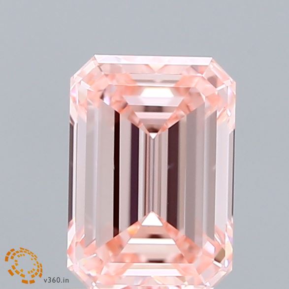 1.35ct Emerald FANCY INTENSE PINK VS2 Lab Created Diamond
