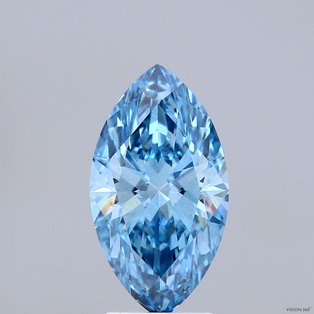 2.91ct Marquise FANCY VIVID BLUE VS2 Lab Created Diamond