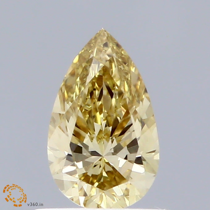 0.52ct Pear FANCY INTENSE YELLOW VVS2 Lab Created Diamond