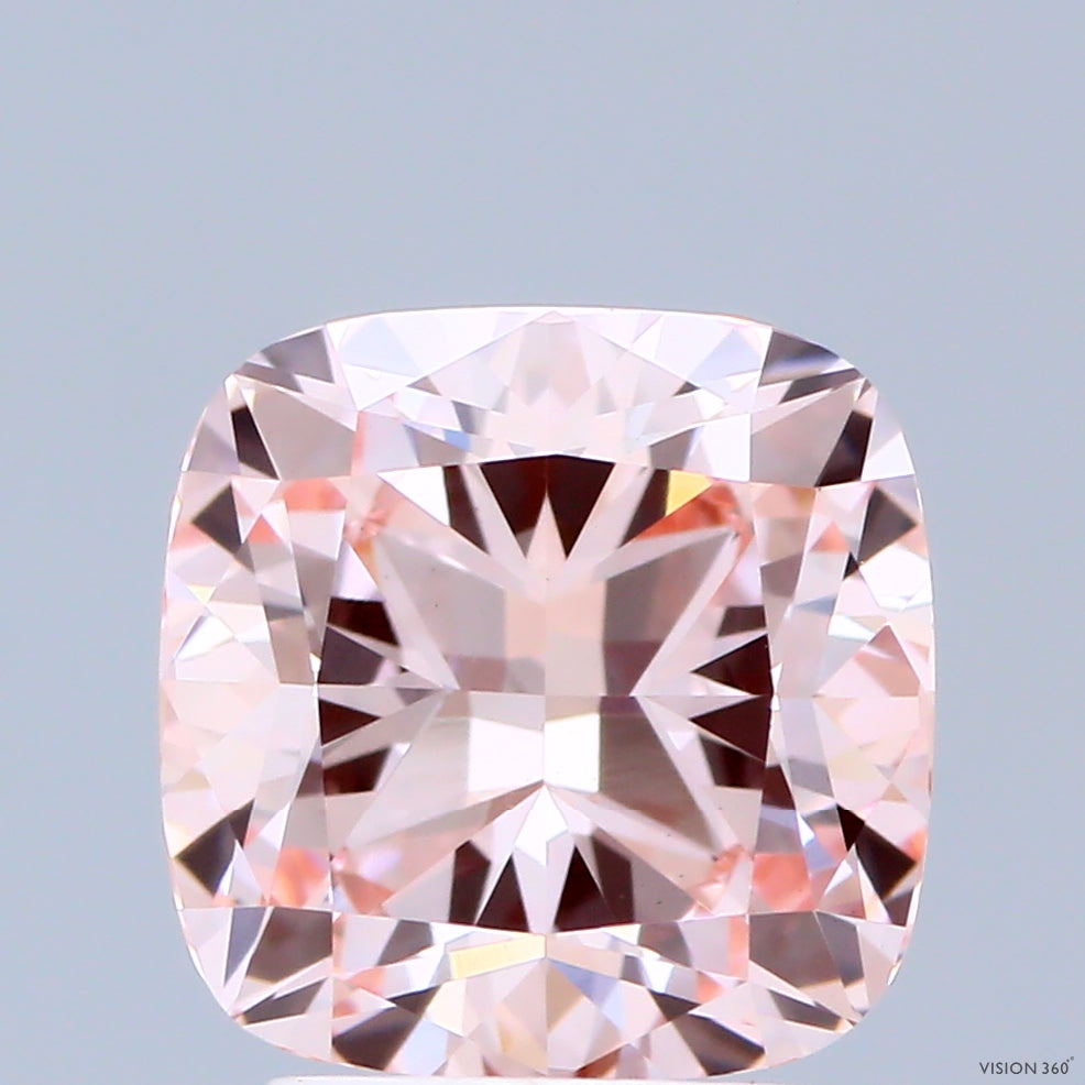 3ct Cushion FANCY INTENSE PINK VVS2 Lab Created Diamond
