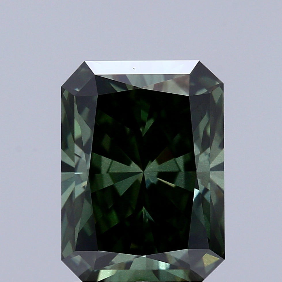 3.01ct Radiant FANCY DEEP GREEN VS2 Lab Created Diamond