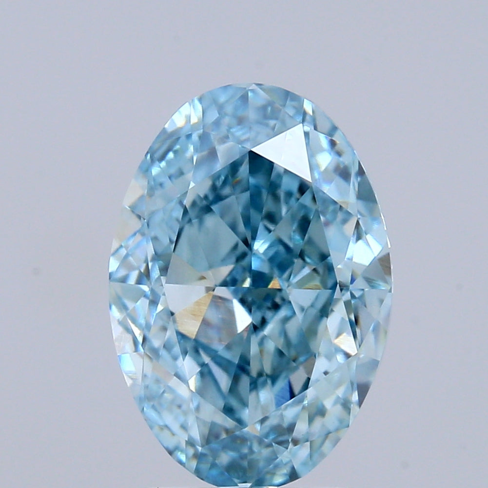 3.02ct Oval FANCY VIVID BLUE VVS2 Lab Created Diamond