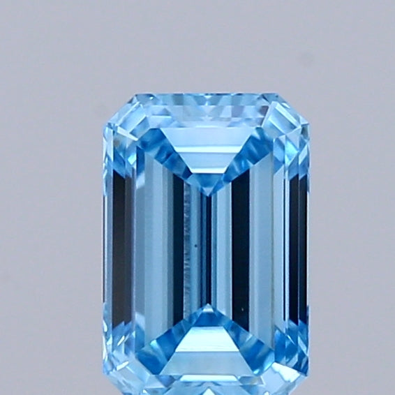 0.52ct Emerald FANCY VIVID BLUE VS1 Lab Created Diamond