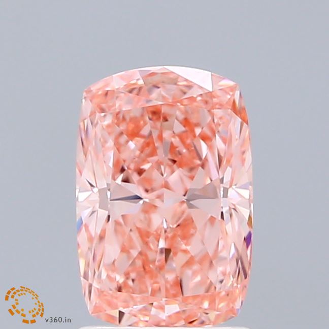 1.5ct Cushion FANCY VIVID PINK VVS2 Lab Created Diamond