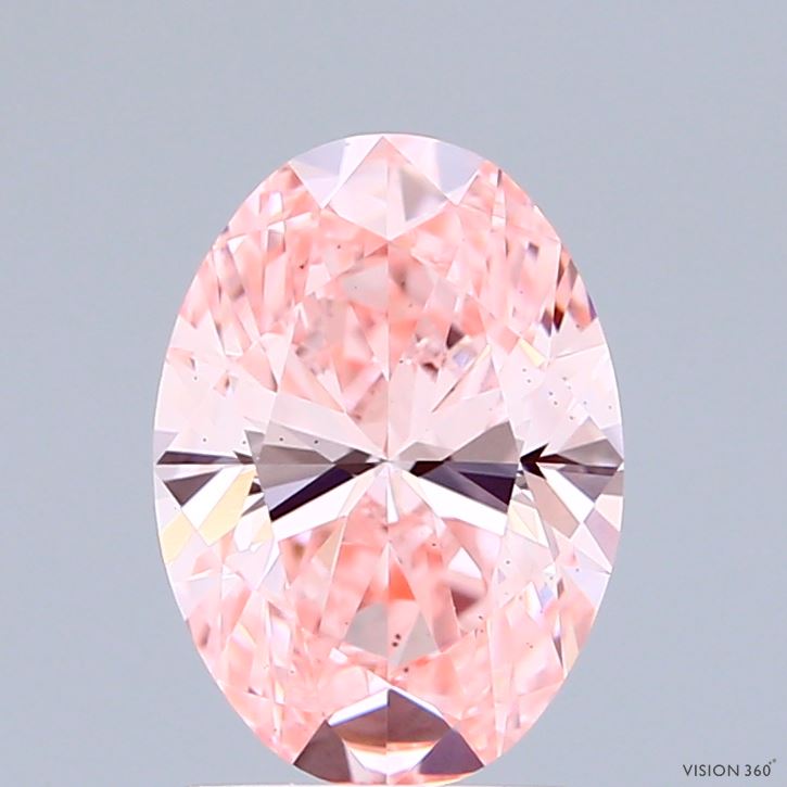 1.6ct Oval FANCY VIVID PINK VS2 Lab Created Diamond