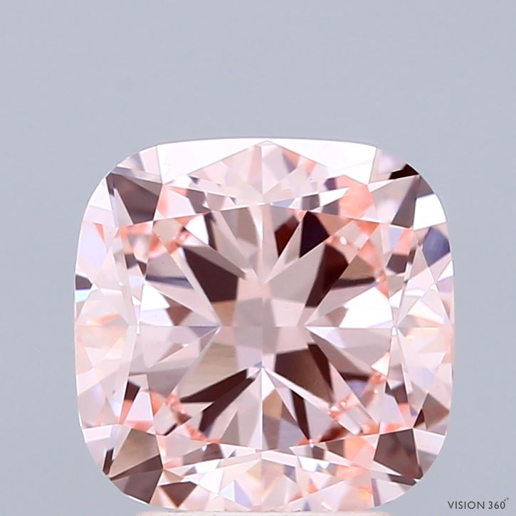 3.03ct Cushion FANCY INTENSE PINK VVS2 Lab Created Diamond