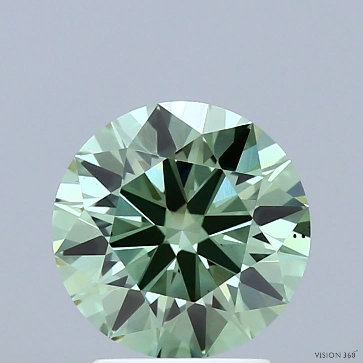 1.9ct Round FANCY VIVID GREEN VS2 Lab Created Diamond