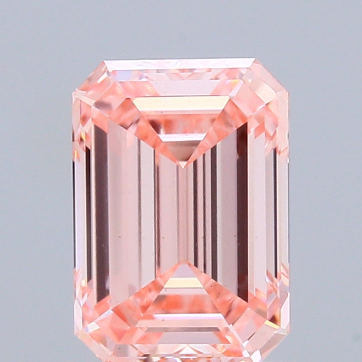1.51ct Emerald FANCY INTENSE PINK VS1 Lab Created Diamond