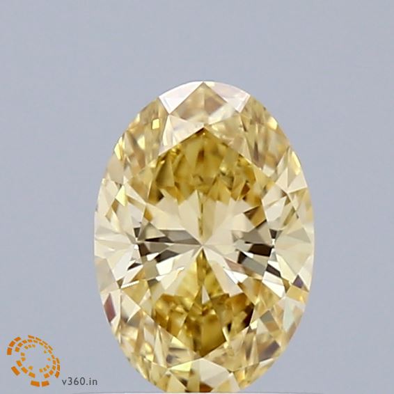 0.7ct Oval FANCY INTENSE YELLOW VVS2 Lab Created Diamond