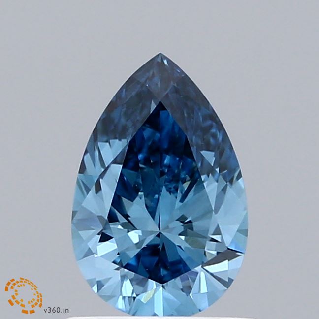 0.92ct Pear FANCY VIVID BLUE VS1 Lab Created Diamond