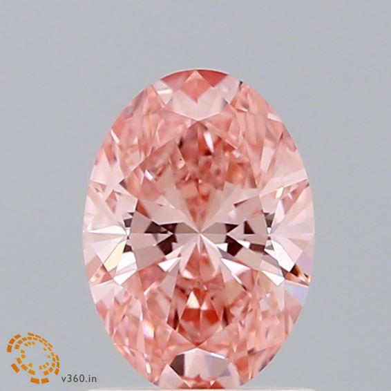 0.92ct Oval FANCY VIVID PINK VVS2 Lab Created Diamond