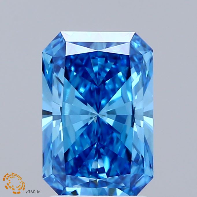 2.09ct Radiant FANCY VIVID BLUE VVS2 Lab Created Diamond