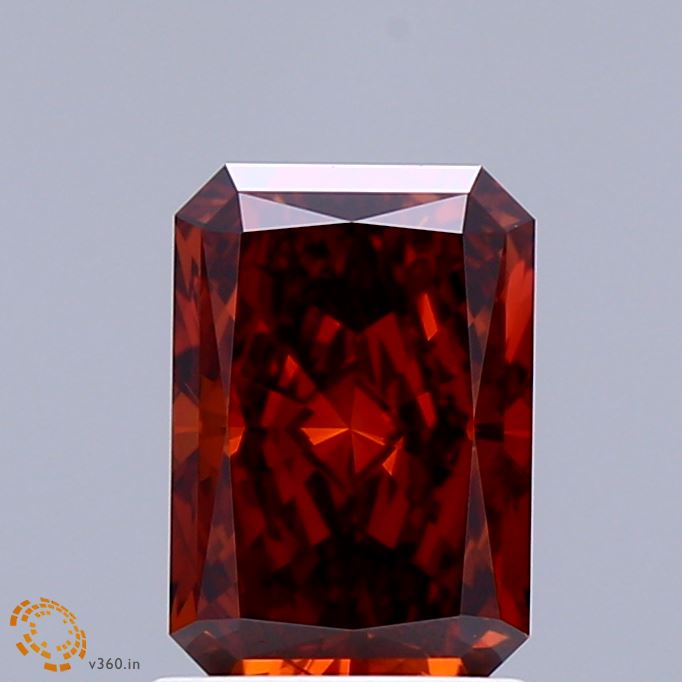 1.5ct Radiant FANCY VIVID ORANGE VS1 Lab Created Diamond