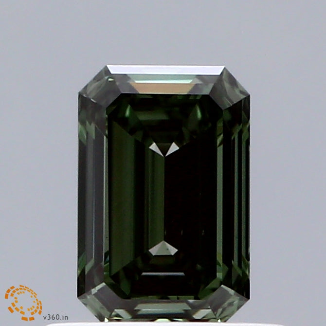 0.72ct Emerald FANCY INTENSE GREEN GREYISH VVS2 Lab Created Diamond
