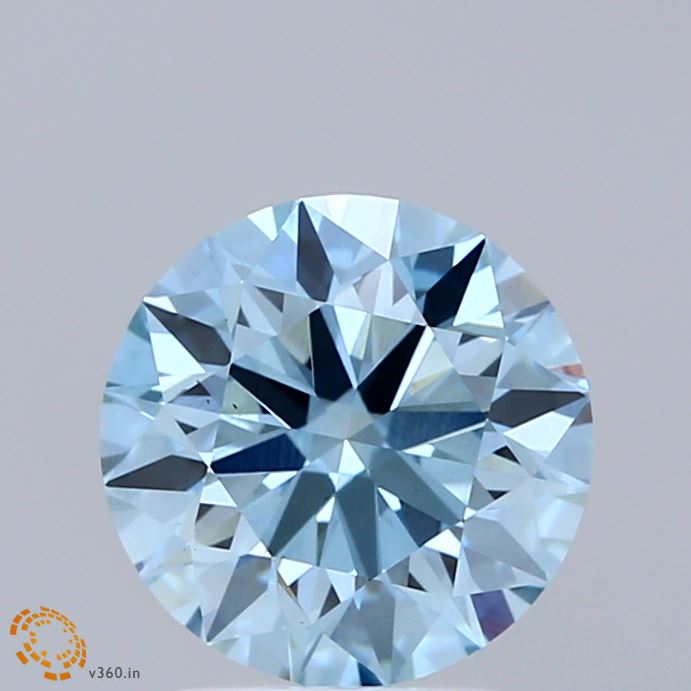 2.06ct Round FANCY VIVID BLUE VS1 Lab Created Diamond