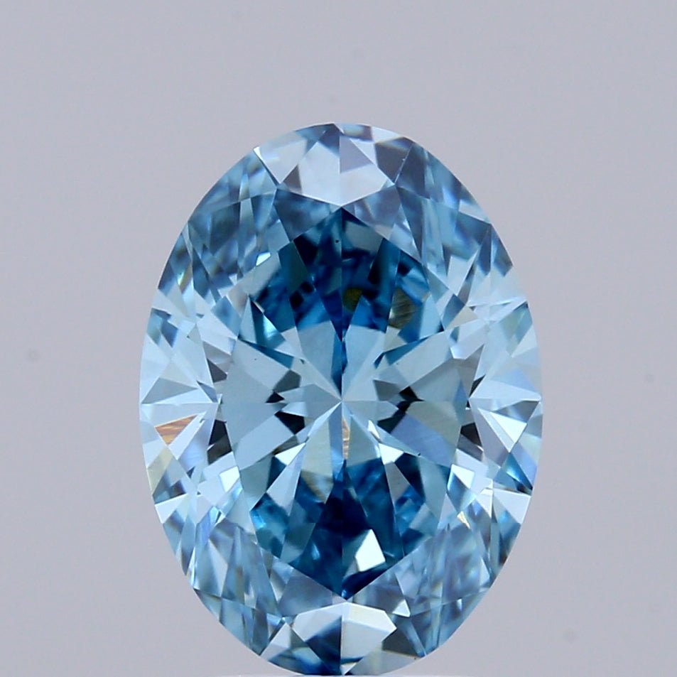 2ct Oval FANCY VIVID BLUE VVS2 Lab Created Diamond