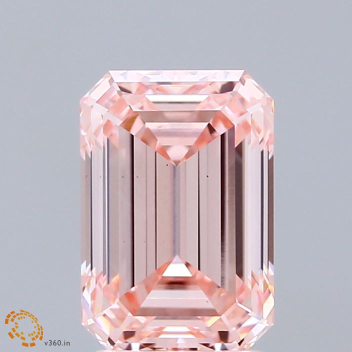 2.54ct Emerald FANCY INTENSE PINK VS1 Lab Created Diamond