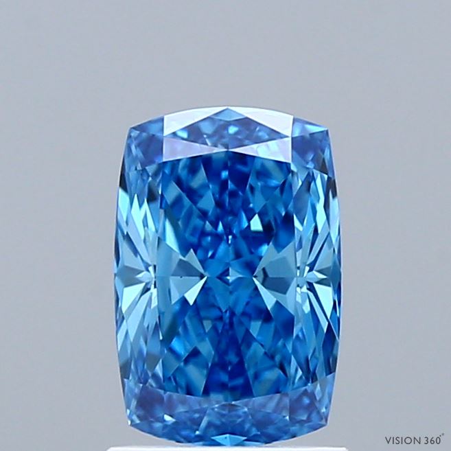 1.11ct Cushion FANCY VIVID BLUE VVS2 Lab Created Diamond