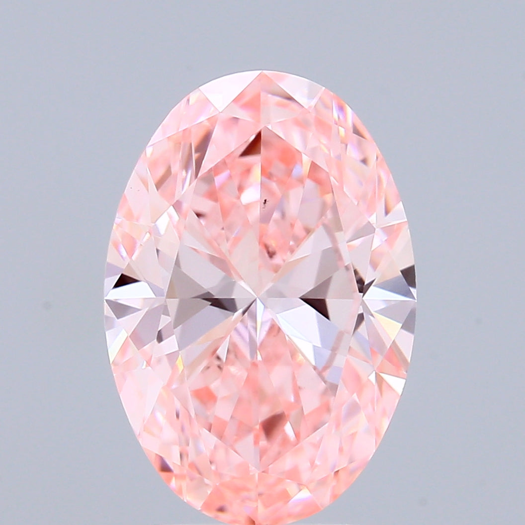 3ct Oval FANCY VIVID PINK VS1 Lab Created Diamond