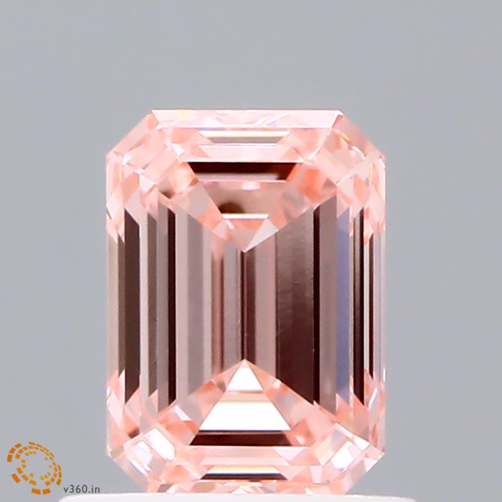 0.94ct Emerald FANCY VIVID PINK VS1 Lab Created Diamond