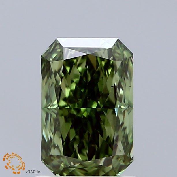 1.51ct Radiant FANCY VIVID GREEN VS1 Lab Created Diamond
