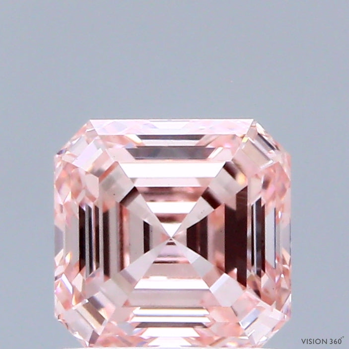 1.01ct Asscher FANCY INTENSE PINK VS1 Lab Created Diamond