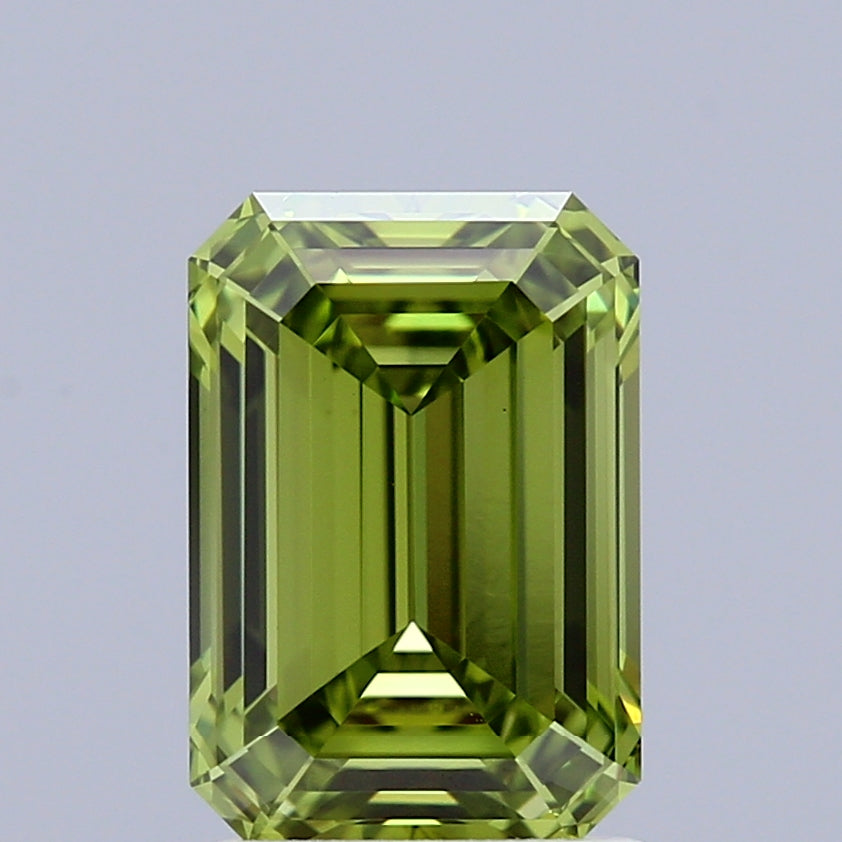 1.73ct Emerald FANCY VIVID GREEN VVS2 Lab Created Diamond