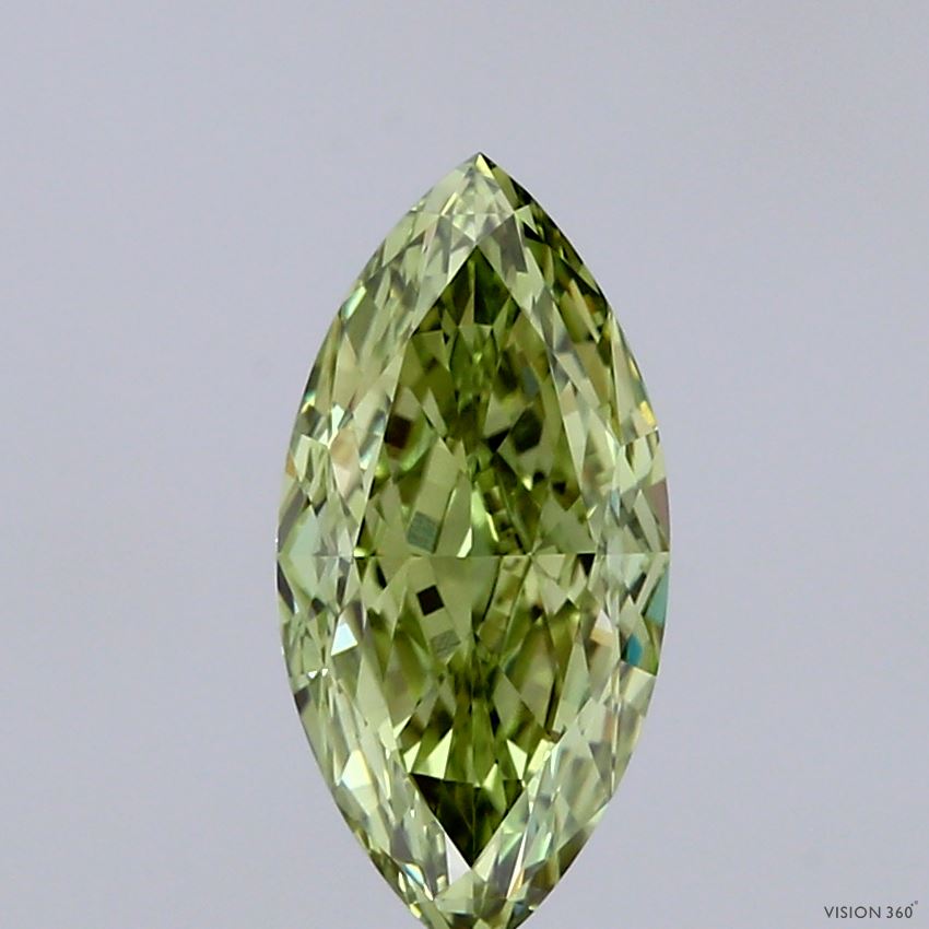 1.58ct Marquise FANCY VIVID GREEN VVS2 Lab Created Diamond