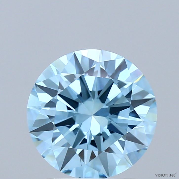 2ct Round FANCY VIVID BLUE VS1 Lab Created Diamond