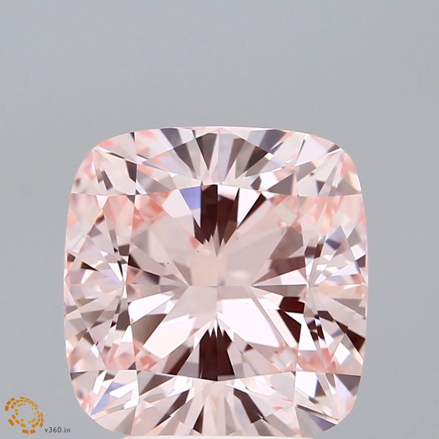 4.01ct Cushion FANCY INTENSE PINK VS1 Lab Created Diamond