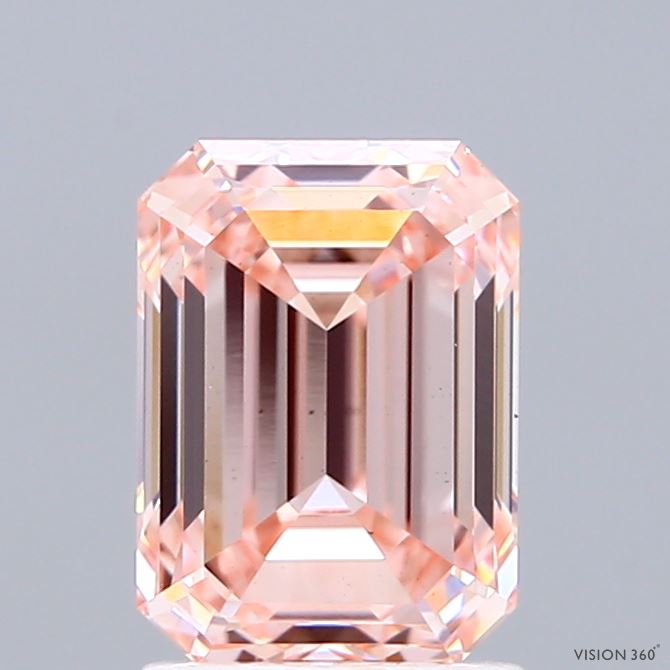 2.02ct Emerald FANCY INTENSE PINK VS1 Lab Created Diamond