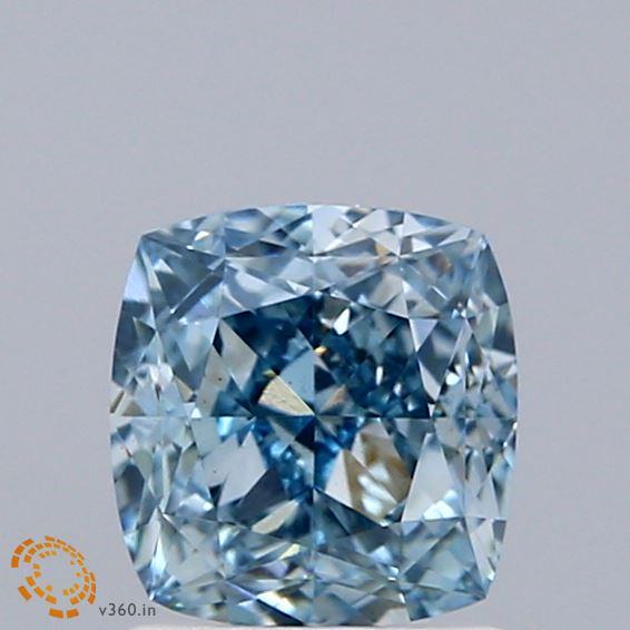 1.51ct Cushion FANCY VIVID BLUE VS1 Lab Created Diamond