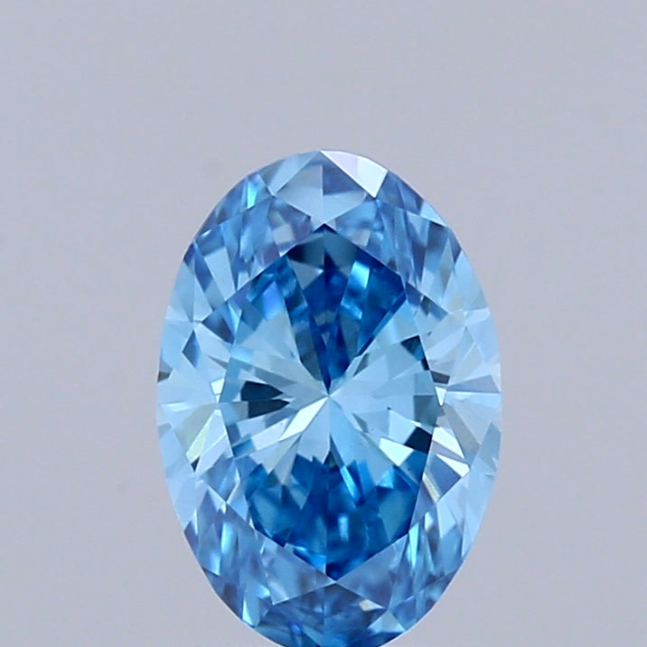 0.65ct Oval FANCY VIVID BLUE VS1 Lab Created Diamond