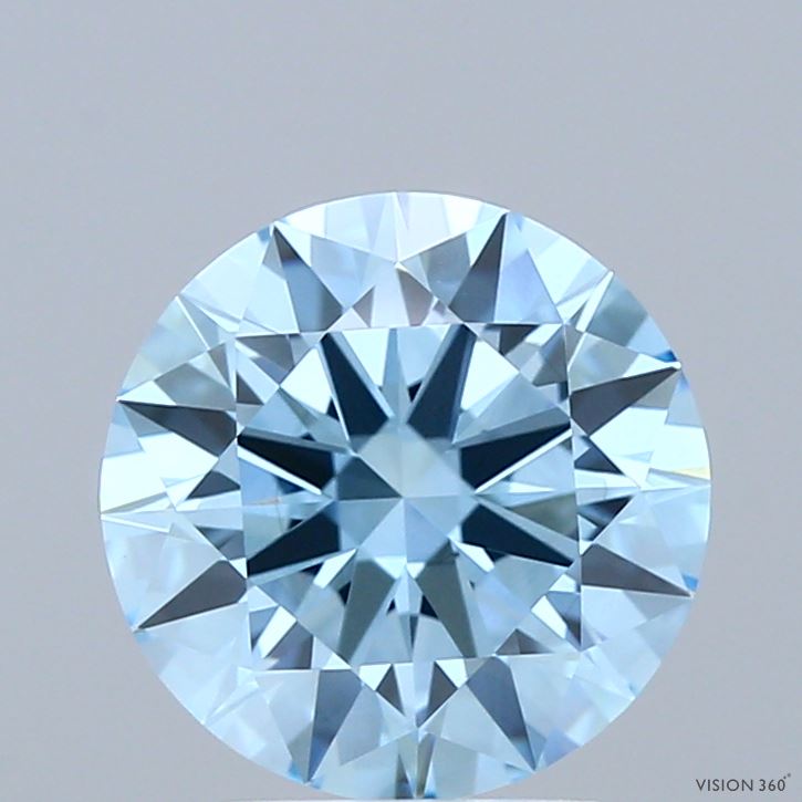 2.27ct Round FANCY VIVID BLUE VS1 Lab Created Diamond