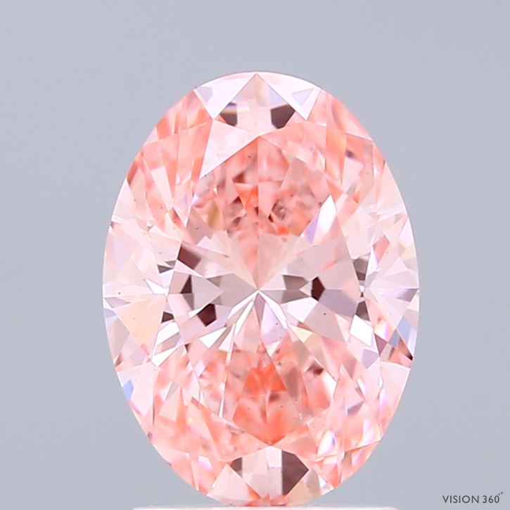 2.01ct Oval FANCY VIVID PINK VS2 Lab Created Diamond