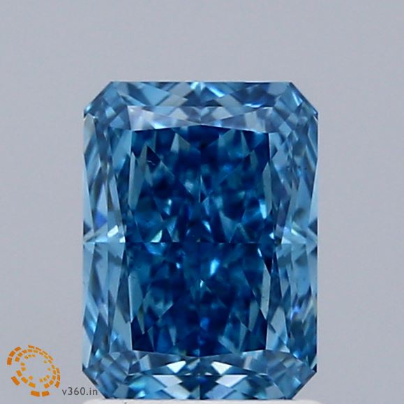 1.55ct Radiant FANCY VIVID BLUE VS1 Lab Created Diamond