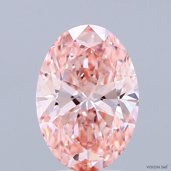 1.46ct Oval FANCY INTENSE PINK VS1 Lab Created Diamond
